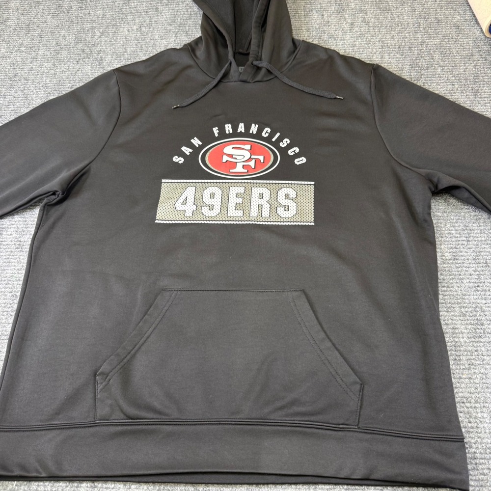 San Francisco 49ers Team ‎ black Hoodie Mens 2XL NFL Football Pullover - Picture 2 of 16